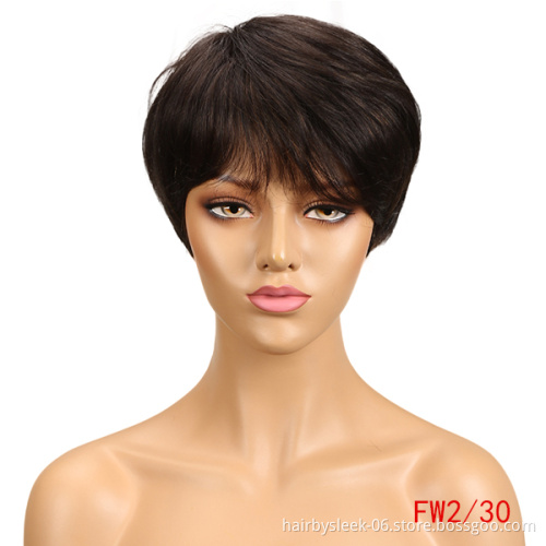 Wholesale Silky Straight Wave Cheap Short Bob Wig Ombre Color Machine Made Remy Brazilian Human Hair Wigs for Black women